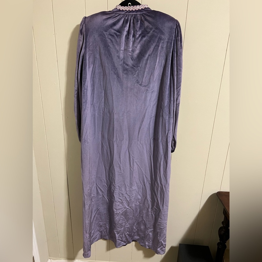 Lucie Ann Beverly Hills Vintage Retro lavender velvet dress pink sparkle M L - Picture 8 of 11